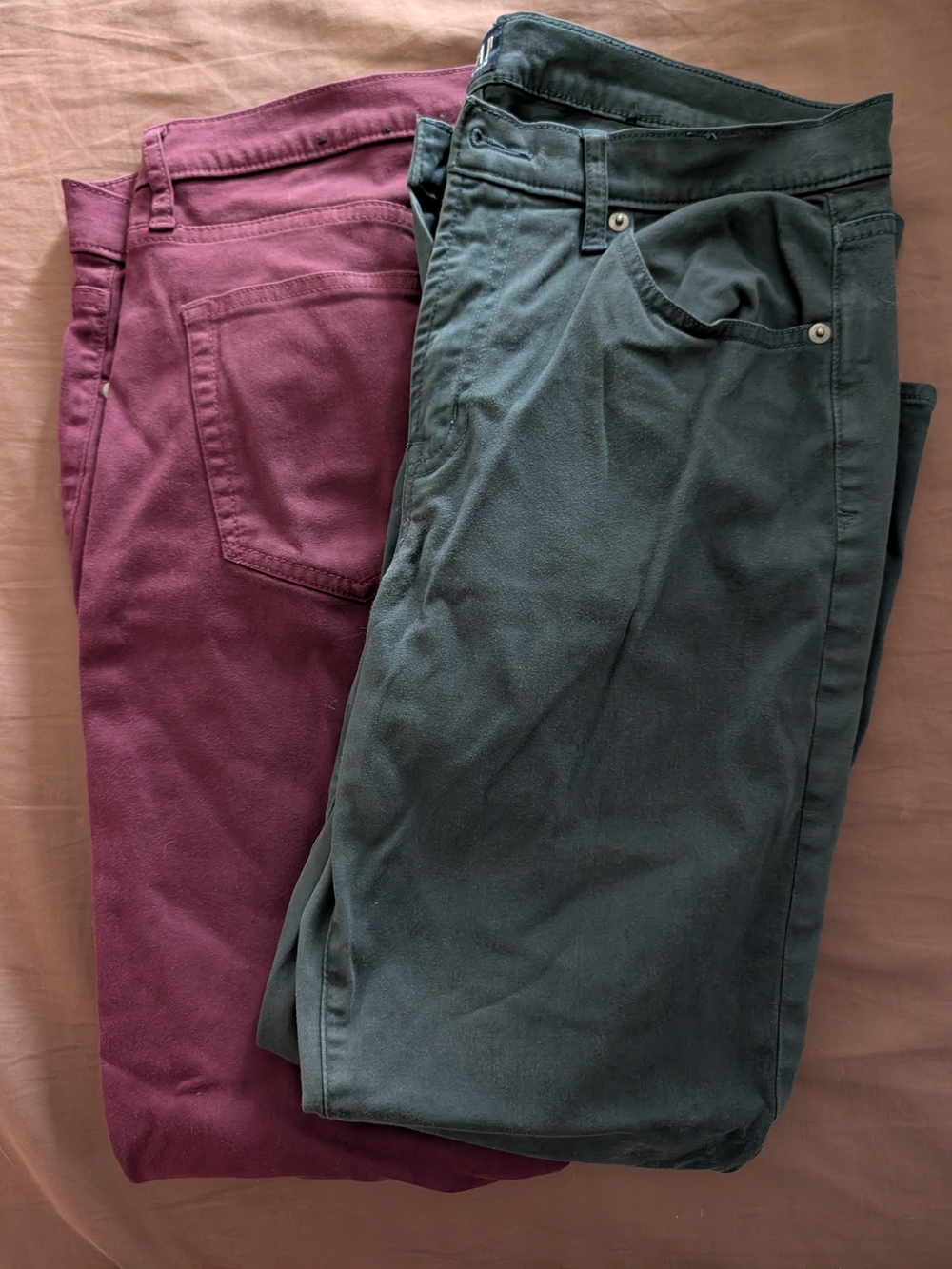 GAP Women’s Skinny Jeans in Plum and Teal